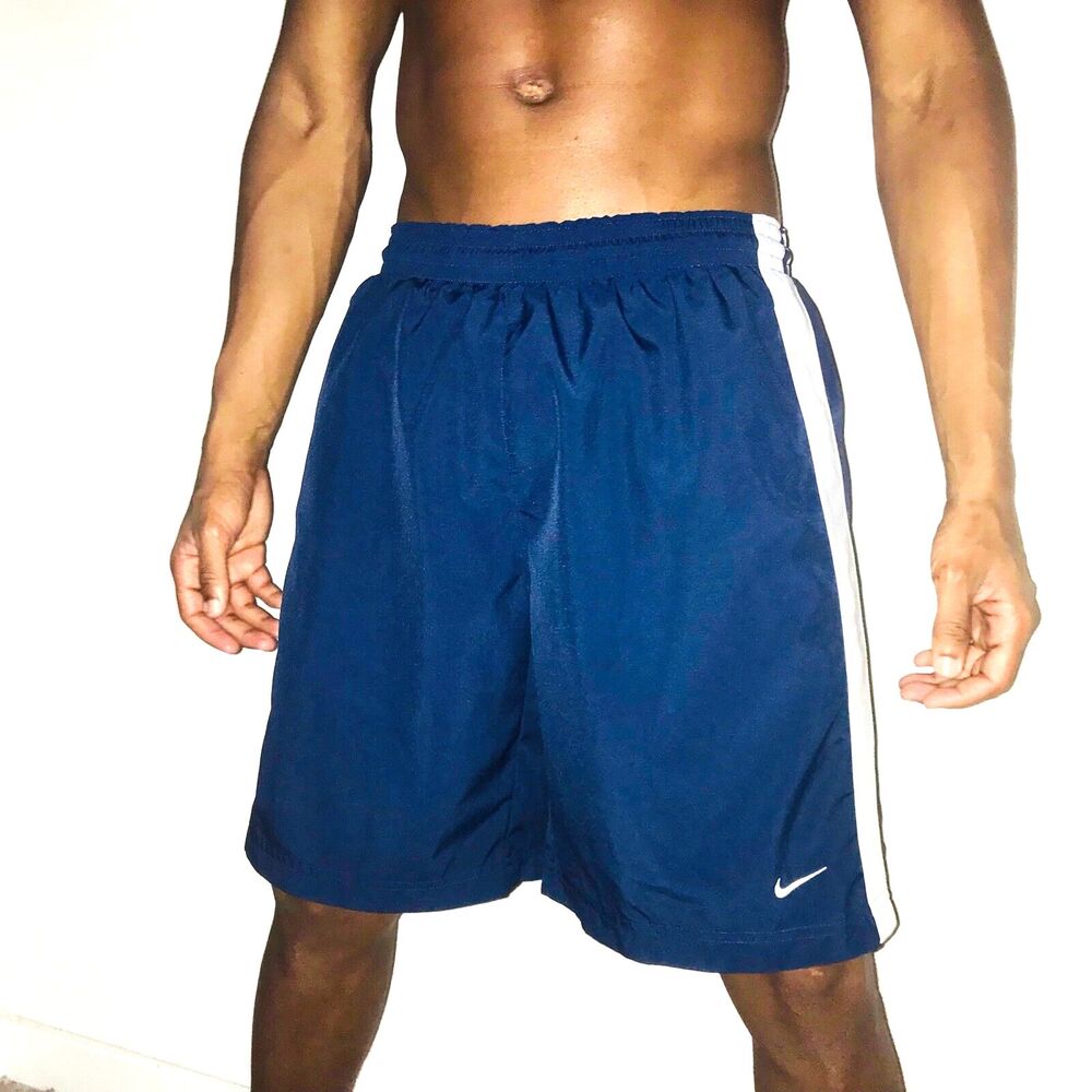 Nike Vintage Soccer Shorts Nylon Smooth Silky Navy YXL Mens Small